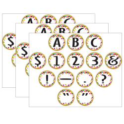 Teacher Created Resources Circle Letters, Confetti, 216 Characters Per Pack, Set Of 3 Packs