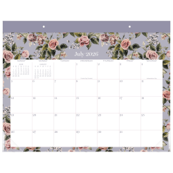 Mead Cambridge® Tea Rose Academic 2026-2027 Monthly Desk Pad Calendar, Standard, 17" x 21 3/4"