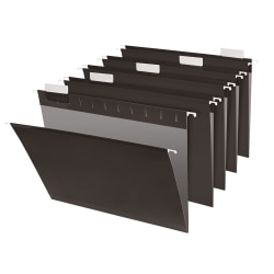 Office Depot® Brand Hanging File Folders, 1/5-Cut, Letter Size, Black, Pack Of 25 Folders