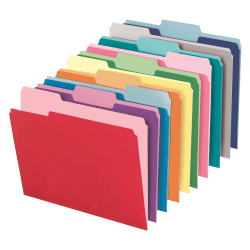 Office Depot Brand File Folders, 1/3 Cut, Letter Size, Assorted Colors, Box Of 250 Folders