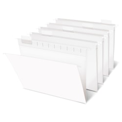 Office Depot® Brand Hanging File Folders, 1/5-Cut, Letter Size, White, Pack Of 25 Folders