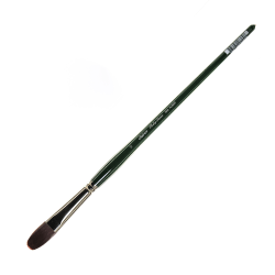 Silver Brush Ruby Satin Series Long-Handle Paint Brush 2503, Size 10, Filbert Bristle, Synthetic, Green