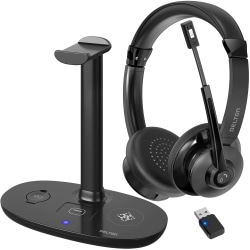 Delton 30X Bundle - Headset - on-ear - Bluetooth - wireless - USB-A - black - with HS1 stand