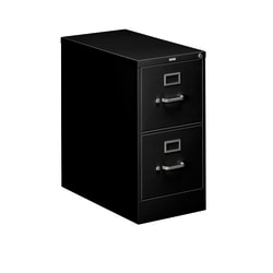 HON® 310 26-1/2"D Vertical 2-Drawer Letter-Size File Cabinet, Black