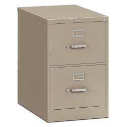 HON® 310 26-1/2"D Vertical 2-Drawer Letter-Size File Cabinet, Metal, Putty