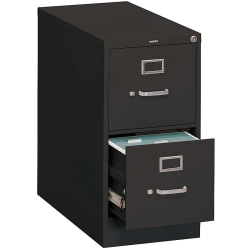 HON® 310 26-1/2"D Vertical 2-Drawer Legal-Size File Cabinet, Black