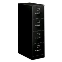 HON® 310 26-1/2"D Vertical 4-Drawer Letter-Size File Cabinet, Black