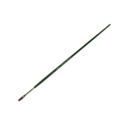 Silver Brush Ruby Satin Series Long-Handle Paint Brush 2501, Size 2, Flat Bristle, Synthetic, Green