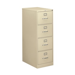 HON® 310 26-1/2"D Vertical 4-Drawer Legal-Size File Cabinet, Metal, Putty