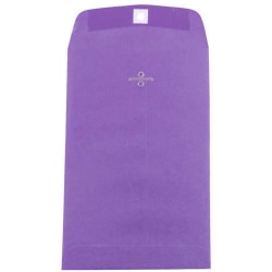 JAM Paper® Open-End 6" x 9" Catalog Envelopes, Clasp Closure, 30% Recycled, Violet Purple, Pack Of 10