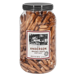 H.K. Anderson Anderson Pretzels, Honey Wheat Braided Pretzels, 23 Oz Tub