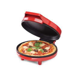 Betty Crocker 8" Travel Pizza Maker Plus Indoor Electric Grill With Insulated Travel Bag, 2-3/4"H x 10"W x 8"D, Red