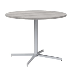 Bush Business Furniture 42-inch Round Conference Table with Metal Base, Platinum Gray/Cool Gray Metallic, Standard Delivery