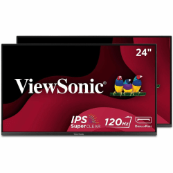 ViewSonic VA2456A-MHD_H2 Dual Monitor Pack Head-Only 1080p IPS Frameless Monitors with 120Hz, VESA Mountable