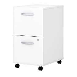 Bush Business Furniture Easy Office 21"D Vertical 2-Drawer Mobile File Cabinet, White, Delivery