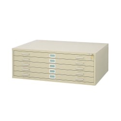 Safco® 41-3/8"D Vertical 5-Drawer Vertical File Cabinet, Tropic Sand