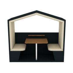 Nook POD Air 2-Person Workspace Pod, Black/Wheat, 79"W x  77"H