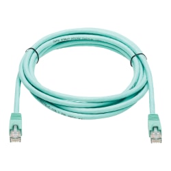 Eaton Tripp Lite Series Cat6a 10G Snagless UTP Ethernet Cable (RJ45 M/M), Aqua, 10 ft. (3.05 m) - Patch cable (DTE) - RJ-45 (M) to RJ-45 (M) - 10 ft - UTP - CAT 6a - IEEE 802.3af - snagless, stranded - aqua