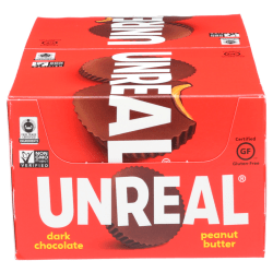 Unreal Dark Chocolate Peanut Butter Cups, 0.5 Oz, Total Qty 40