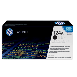HP 124A Black Toner Cartridge, Q6000A