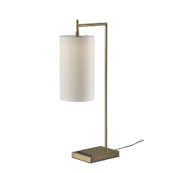 Adesso Matilda LED Table Lamp with Smart Switch, 25"H, White/Antique Brass