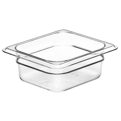 Cambro Camwear GN 1/6 Size 2" Food Pans, 2"H x 6-3/8"W x 7"D, Clear, Set Of 6 Pans
