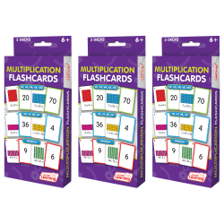 Junior Learning Multiplication Flashcards, 3 Sets Per Pack, Set Of 3 Packs