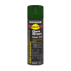 Rust-Oleum Hard Hat High Performance V2100 System Rust Preventive Enamel Spray Paint, 15 Oz, Gloss Dark Green, Case Of 6 Cans
