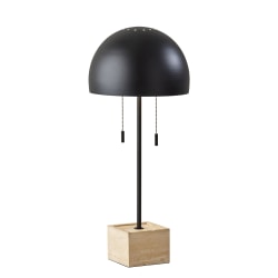 Adesso Wilder Desk Lamp, 24"H, Black/Travertine