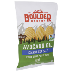 Boulder Canyon Kettle Style Potato Chips, Sea Salt, 5.25 Oz, Total Qty 12