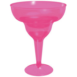 Amscan Summer Luau Plastic Margarita Glasses, 20 Oz, Pink, Pack Of 20 Glasses