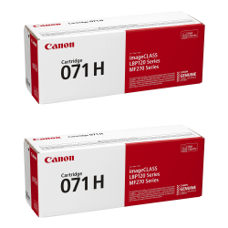 Canon 071 Black High Yield Toner Cartridges, Pack Of 2 Cartridges, 5646C001