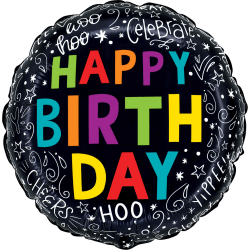 Amscan Birthday Foil Balloon, 18", Doodles