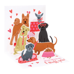 Up With Paper Valentine's Day Pop-Up Greeting Card With Envelope, 5 1/4" x 5 1/4", I Wuff You