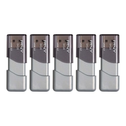PNY® Turbo Attaché 3 USB 3.0 Flash Drives, 64GB, Pack Of 5 Drives