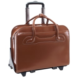 McKlein W-Series Willowbrook Wheeled Briefcase With 15" Laptop Pocket, Brown