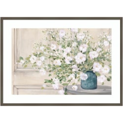 Amanti Art White Bouquet by Julia Purinton Wood Framed Wall Art Print, 41"W x 30"H, Gray