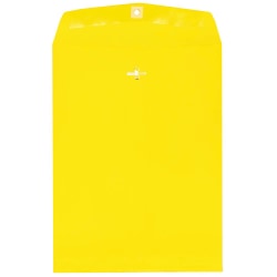 JAM Paper® Open-End 9" x 12" Catalog Envelopes, Clasp Closure, 30% Recycled, Yellow, Pack Of 10