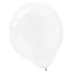 Amscan Latex Balloons, 12", Frosty White, 15 Balloons Per Pack, Set Of 4 Packs