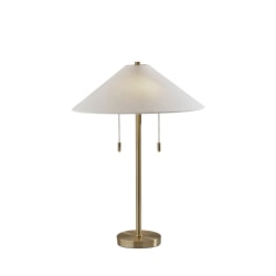 Adesso Claremont Table Lamp, 24"H, Off-White/Antique Brass