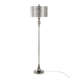 LumiSource Ashland Floor Lamp, 63"H, White/Polished Nickel