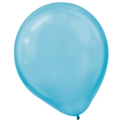 Amscan Latex Balloons, 12", Caribbean Blue, 15 Balloons Per Pack, Set Of 4 Packs