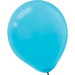 Amscan Glossy Latex Balloons, 9", Caribbean Blue, 20 Balloons Per Pack, Set Of 4 Packs