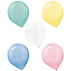 Amscan Pearlized Pastel Latex Balloons, 12", Assorted Colors, Pack Of 15 Balloons, Set Of 4 Packs