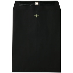 JAM Paper® Open-End 9" x 12" Catalog Envelopes, Clasp Closure, Black, Pack Of 10