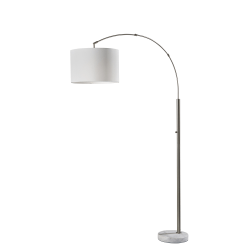 Adesso Simplee Rigley Arc Lamp, 71"H, White/Brushed Steel