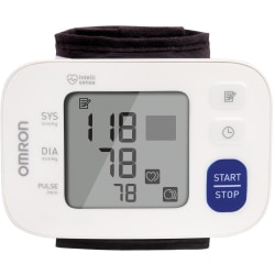 Omron 3 Series Wrist Blood Pressure Monitor - For Blood Pressure - Irregular Heartbeat Detection, Hypertension Indicator, Bluetooth Connectivity, Memory Storage, Clinically Validated, LCD Display, Easy-to-read Display