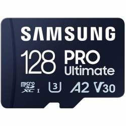 Samsung PRO Ultimate 128 GB Class 10/UHS-I (U3) V30 microSDXC - 1 Pack - 200 MB/s Read - 130 MB/s Write - 10 Year Warranty