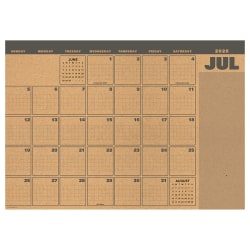 Monthly tear-off pages and large calendar grids  with ample writing space for daily appointments, to-dos and reminders as well as a reference of the previous and upcoming months. Spanning the July 2026 - June 2027 academic year.