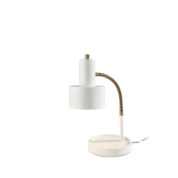 Adesso Simplee Baker Desk Lamp, 17"H, White/Antique Brass/White